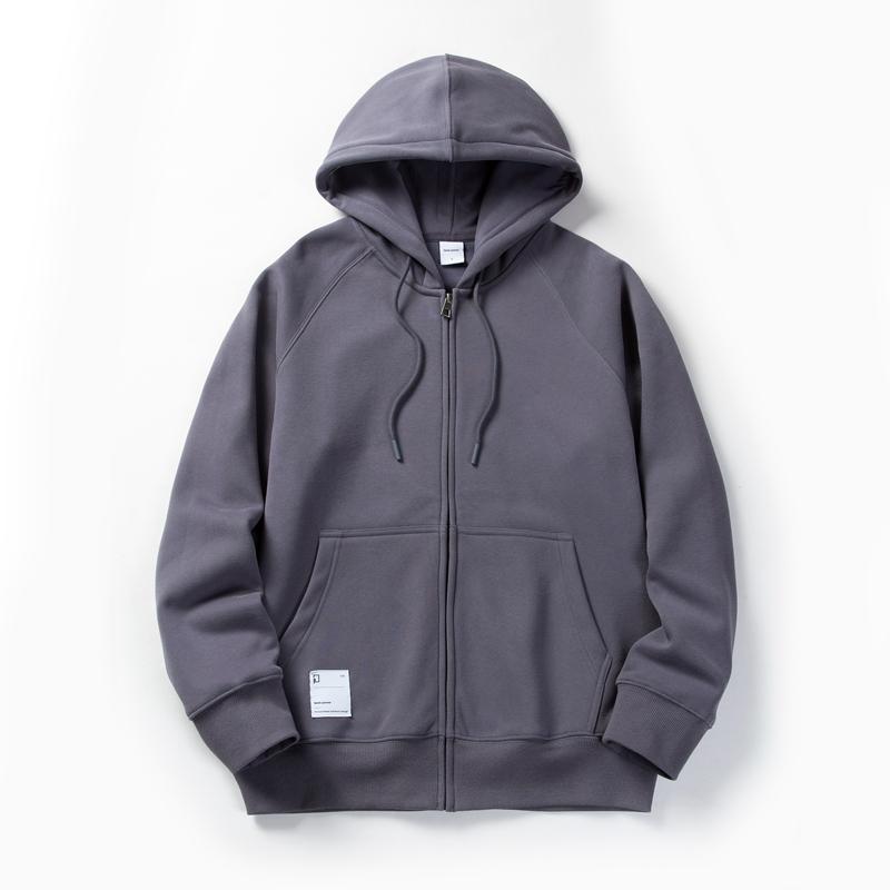 AL Clothes Effen Kleur Hoodie Mannen Mode Zip Up Lange Mouw Oversized Jas Jas Harajuku Gothic Capuchon Y2K Tiener BP13813 M donkergrijze kleur