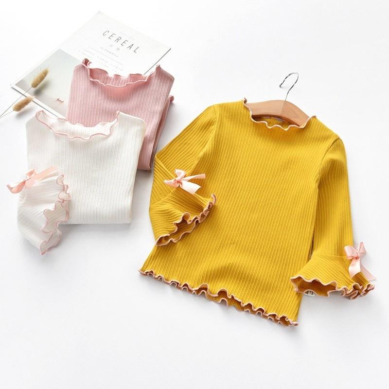 Sunnyway Kleding Baby Meisjes T-shirt Herfst Meisjes Kleding Strik Kleding Prinses Lange Mouw Top 120 roze