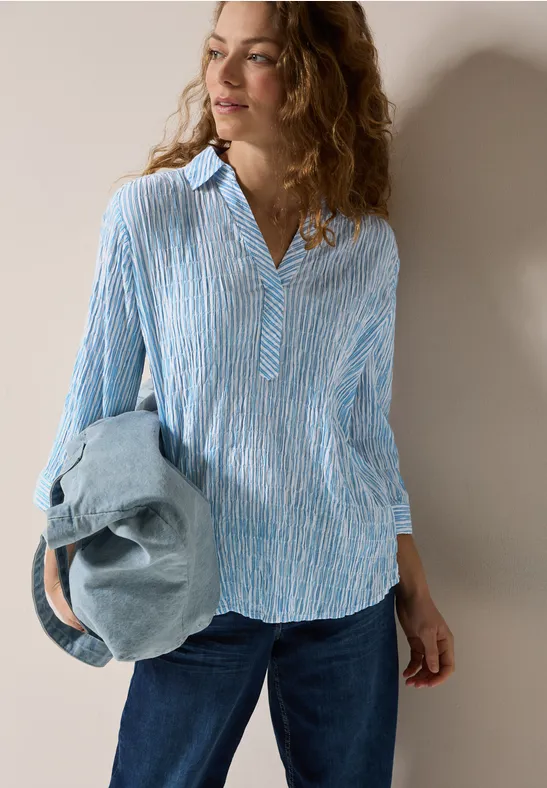 cecil Gestreepte seersucker blouse