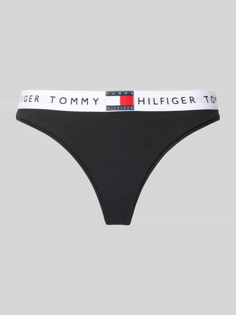 Tommy Hilfiger String met elastische band met label, model 'TH Heritage'