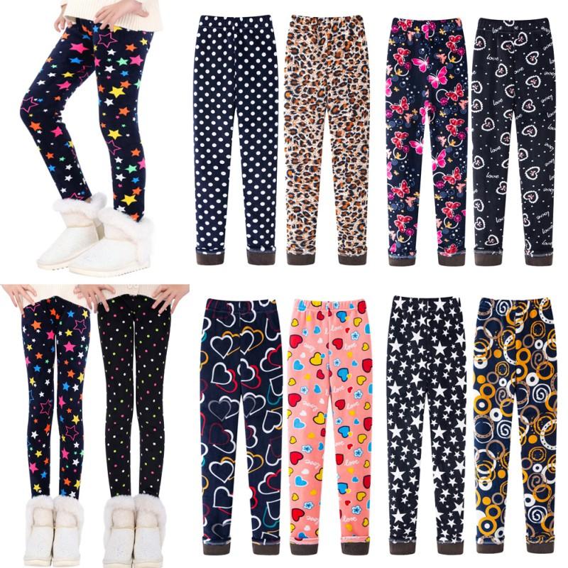 BOOSKU Meisjes leggings voor kinderen 2 stks/set print casual bloemen potlood broek winter warm schattig peuter skinny broek kind 3 tot 11 jaar 120