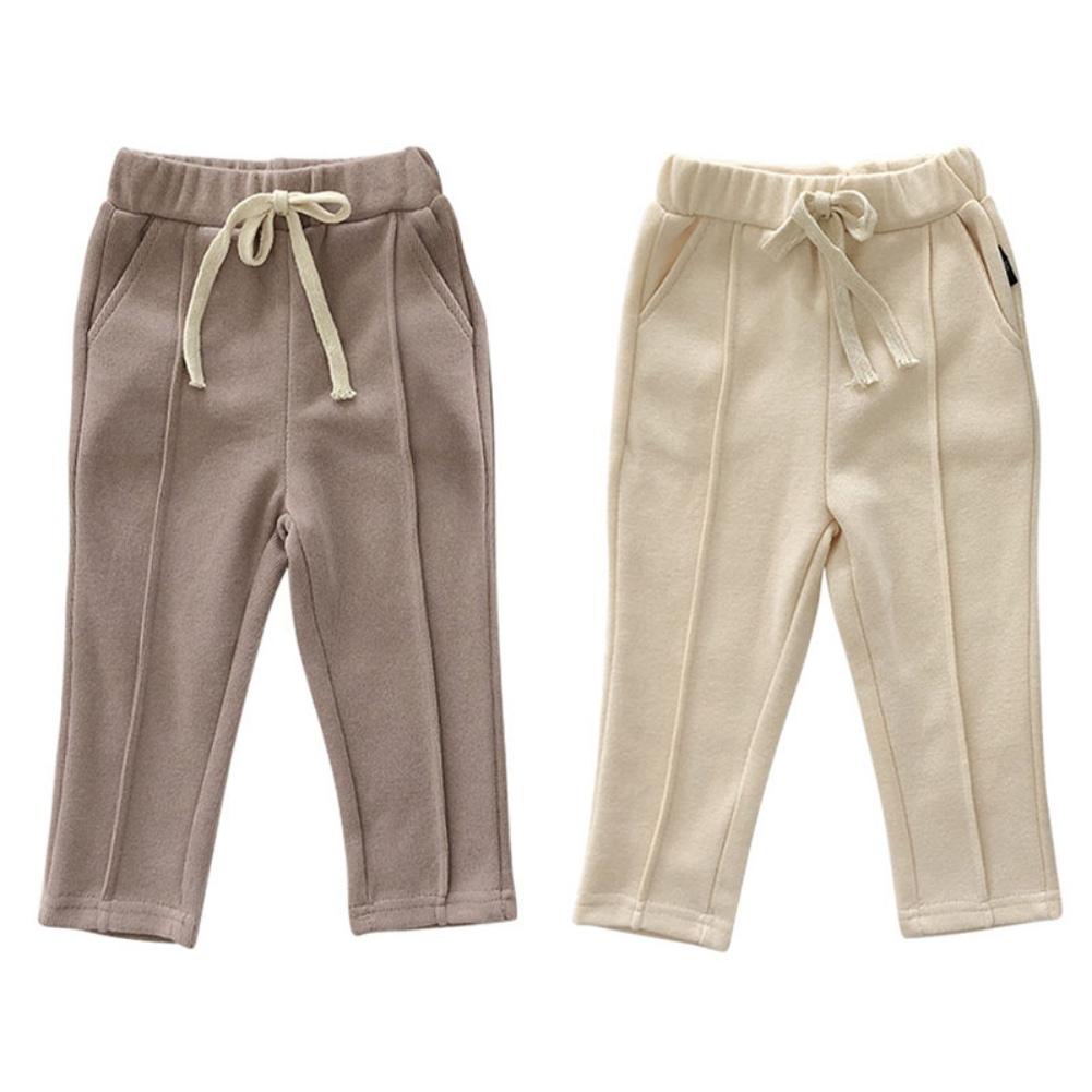 BOOSKU Lente gebreide elastische kinderbroek Kinderzachte strik Babymeisjesbroek Kleding 1-7 jaar 100
