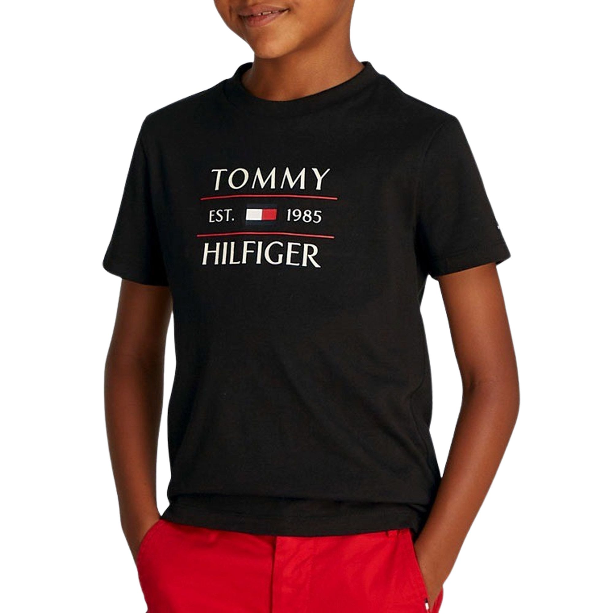 Tommy Hilfiger Logo T-Shirt Junior - Black - Kind, Black