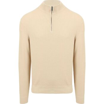 Sweater Suitable Structure Half Zip Trui Sand