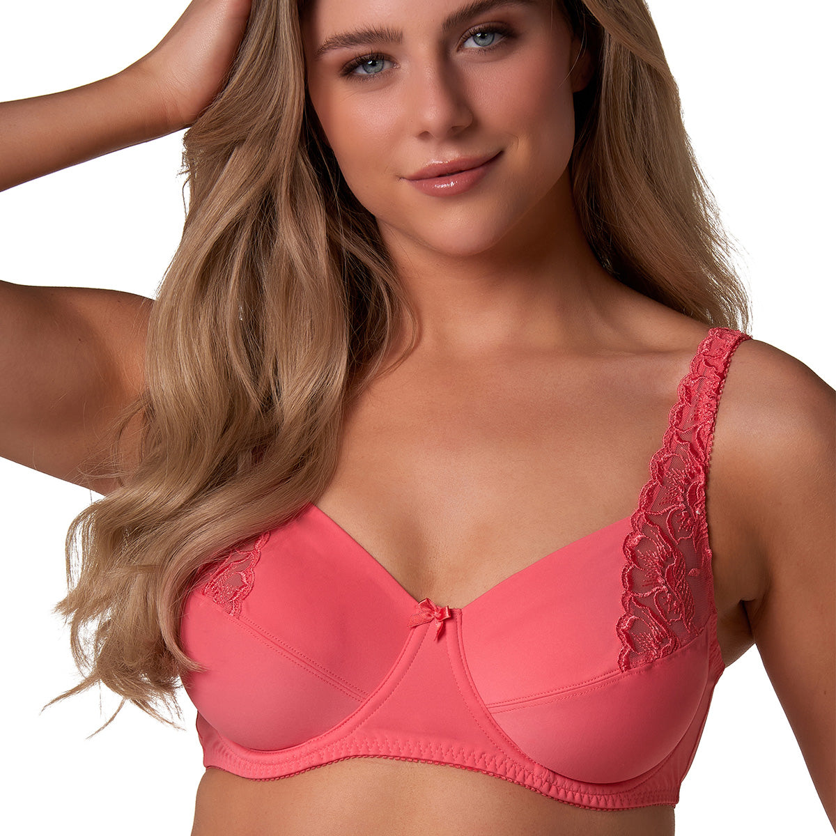 Elbrina BH met beugel, koraalrood