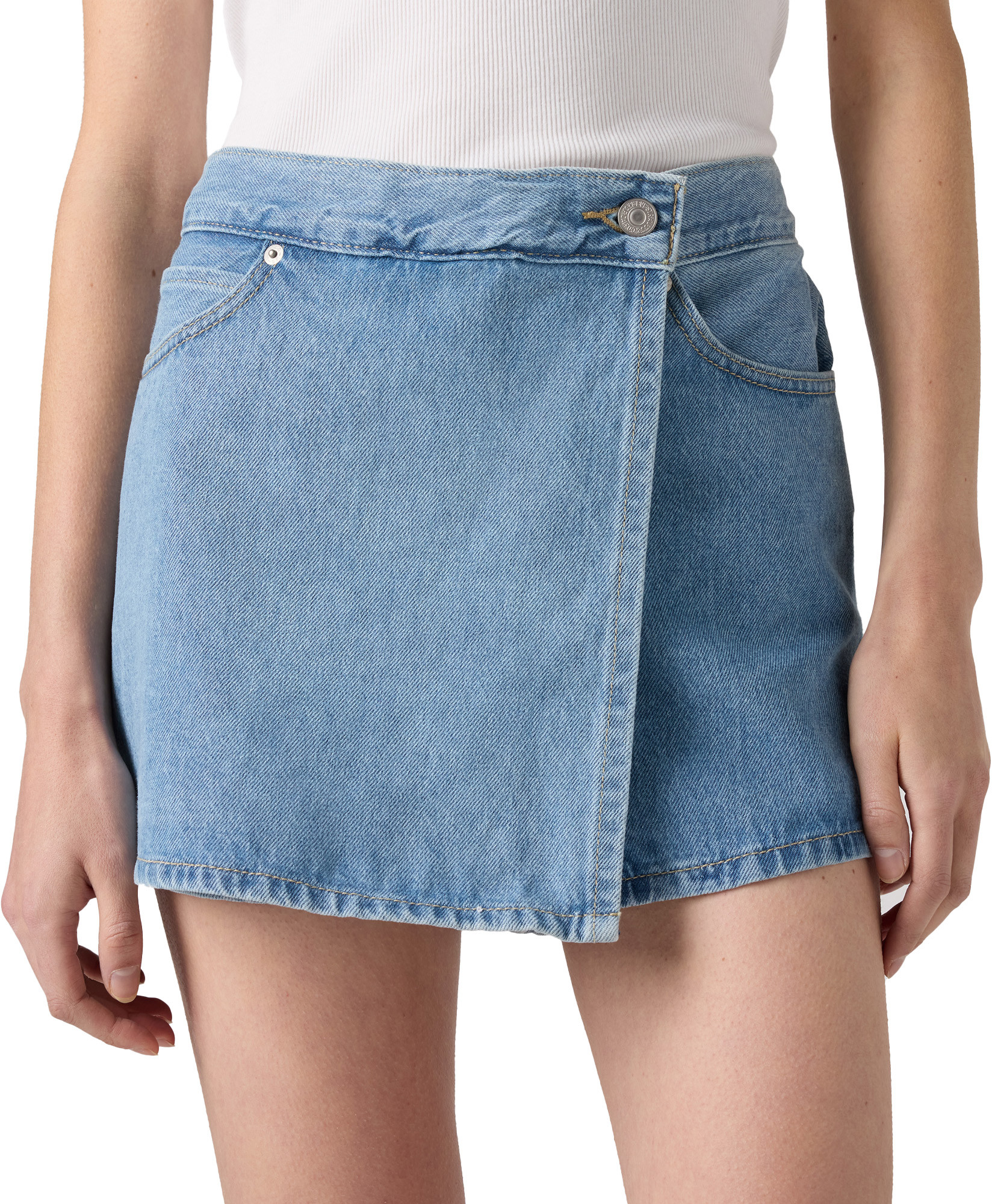 Levis LEVI'S Denim Wrap Skort - Blue- Dames, Blue