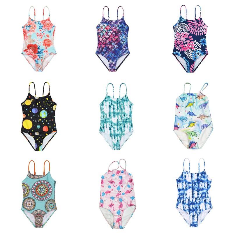 BOOSKU 4-8 jaar peuter kinderen meisjes zwemkleding strandkleding bikini bedrukte badmode voor kindermeisjes S