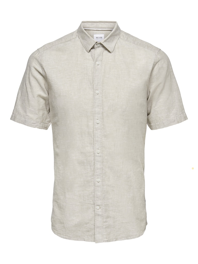 Only & Sons onscaiden ss solid linen shirt 22009885 chinchilla