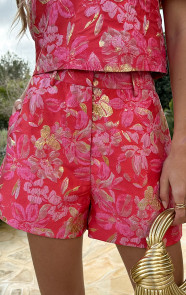 The Musthaves Jacquard Flower Short Fuchsia