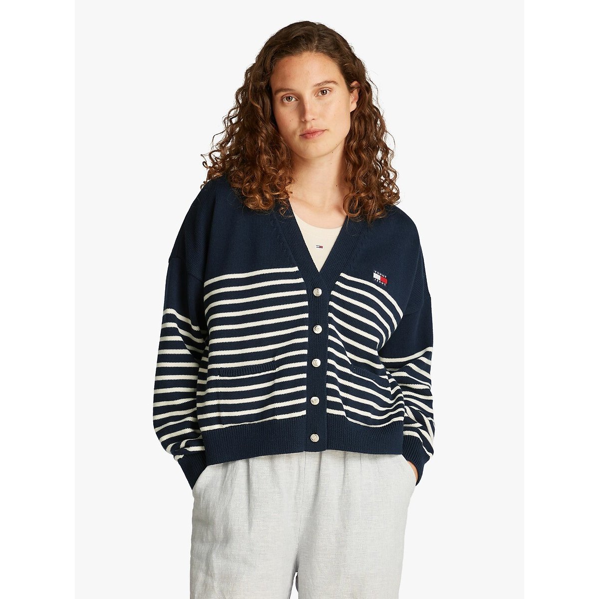 TOMMY JEANS Gestreept vest met V-hals