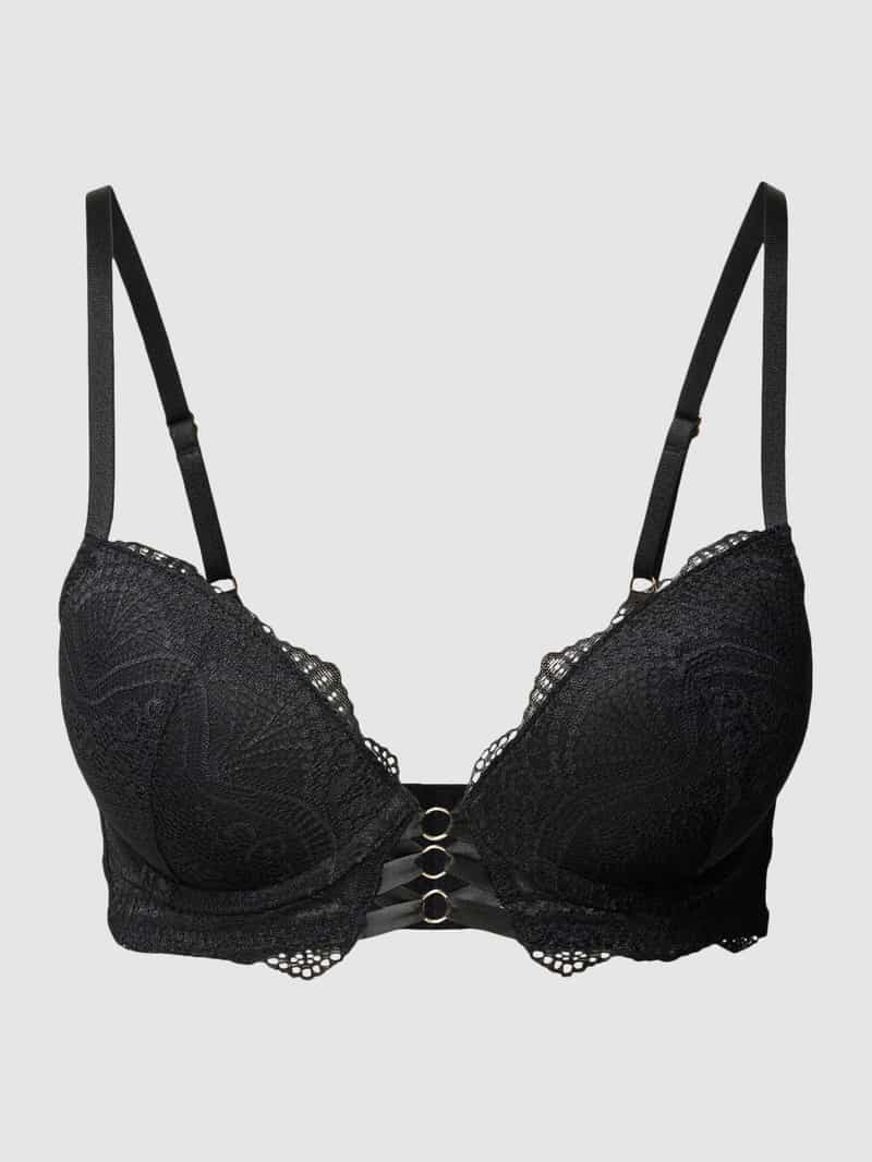 Lascana Push-up-bh Eleonora met fijne vetersluiting in satijnlook en lintdetail, sexy lingerie