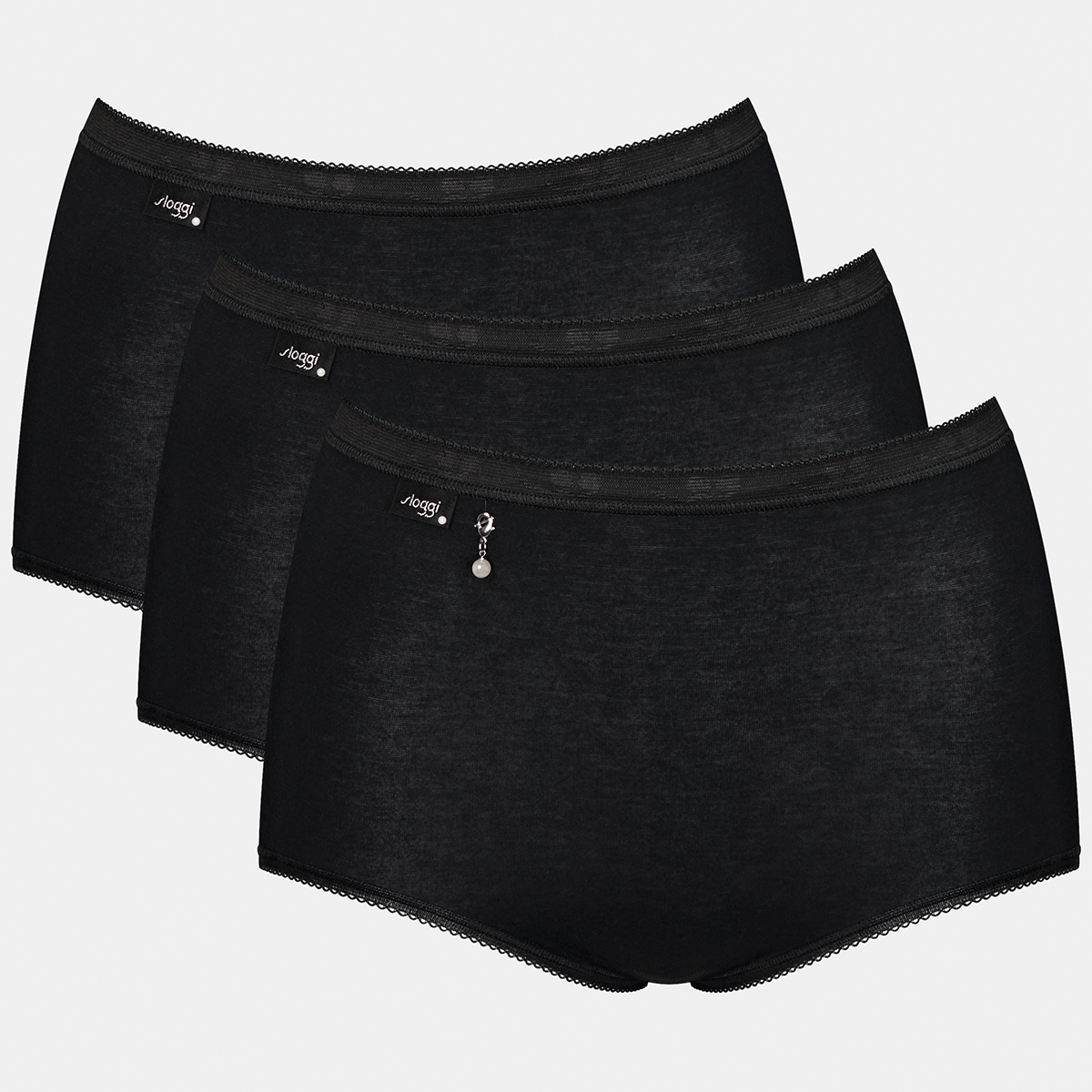 Sloggi Basic H Pearl 3-Pack maxi slip, zwart