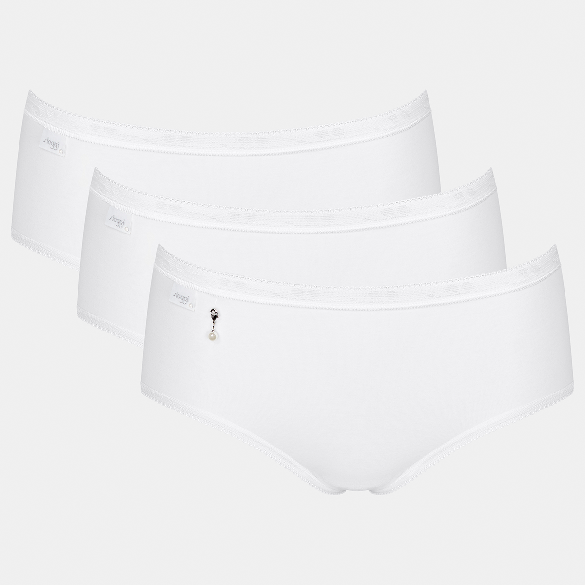 Sloggi Basic H Pearl 3-Pack midi slip, wit