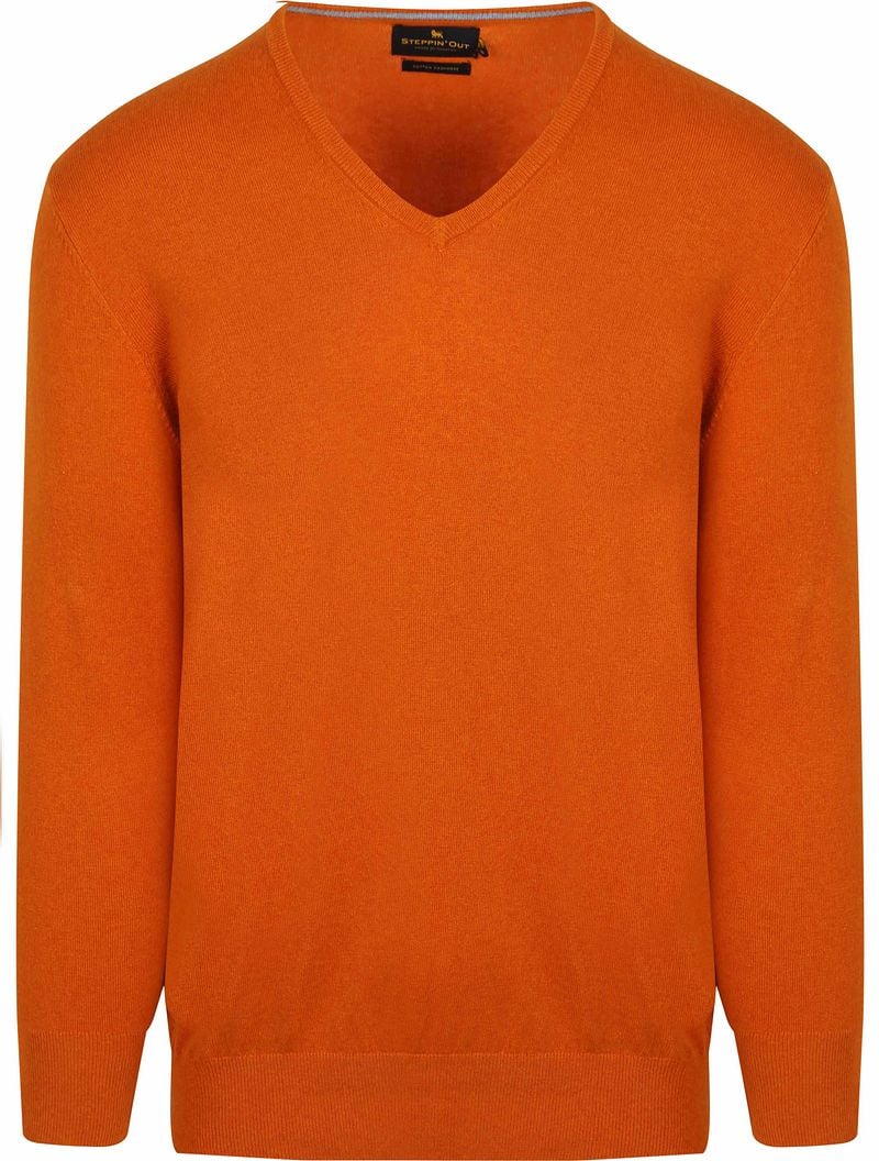 Steppin' Out Trui Cotton Cashmere V-hals Oranje
