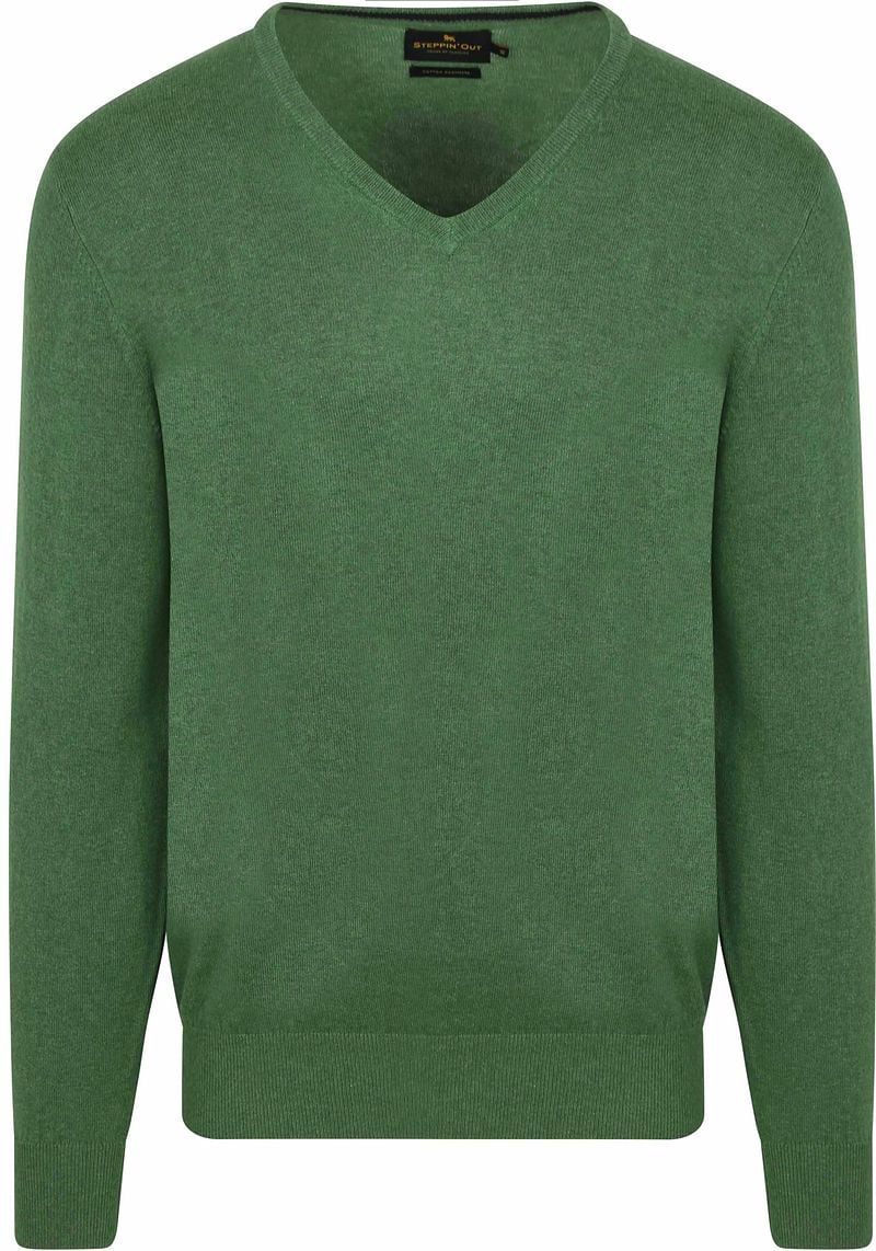 Steppin' Out Trui Cotton Cashmere V-hals Groen