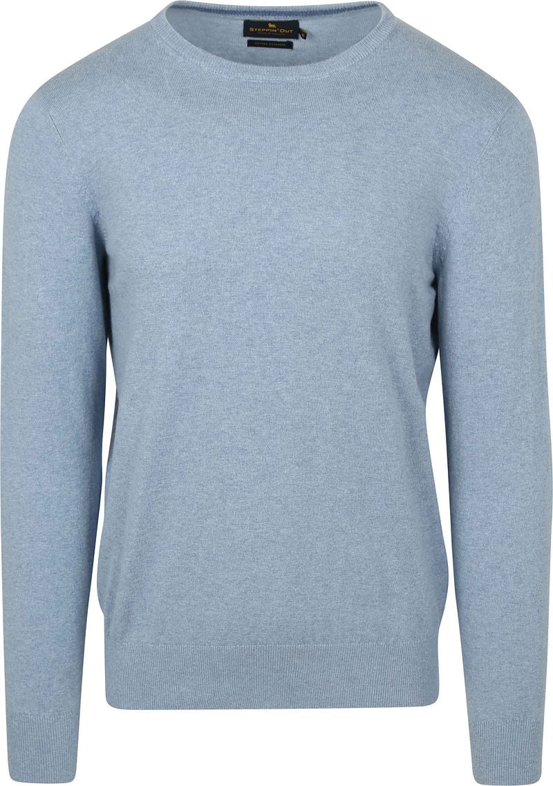 Steppin' Out Trui Cotton Cashmere Sky Blauw