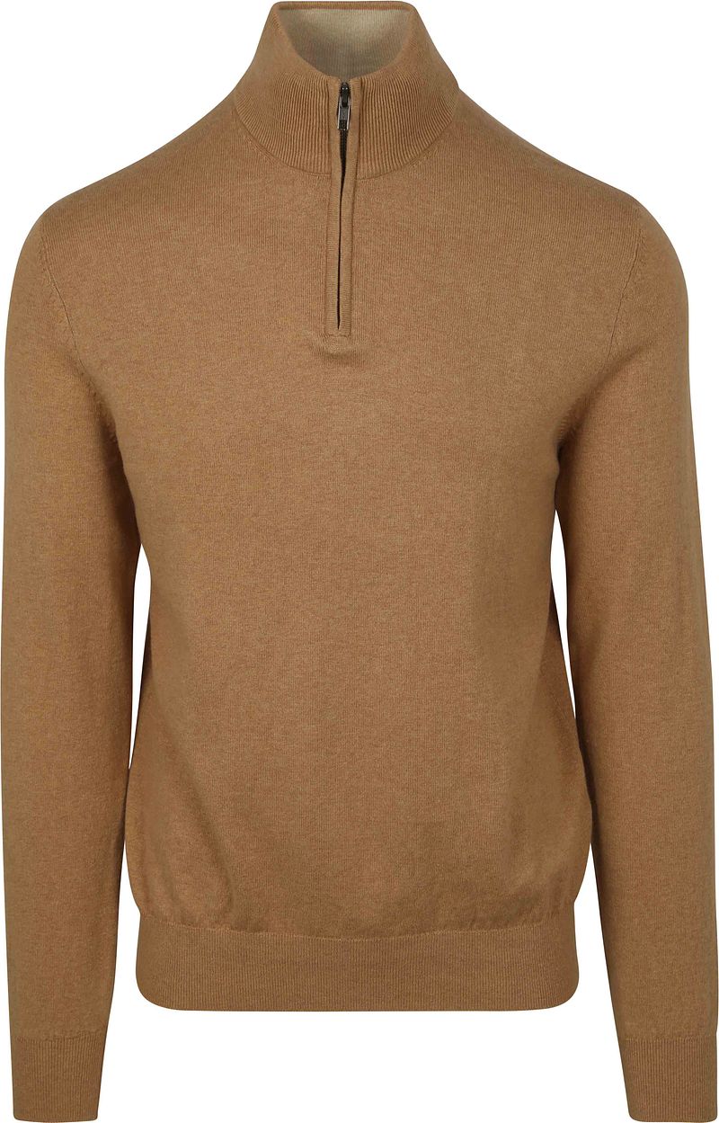 Steppin' Out Half-Zip Trui Cotton Cashmere Camel
