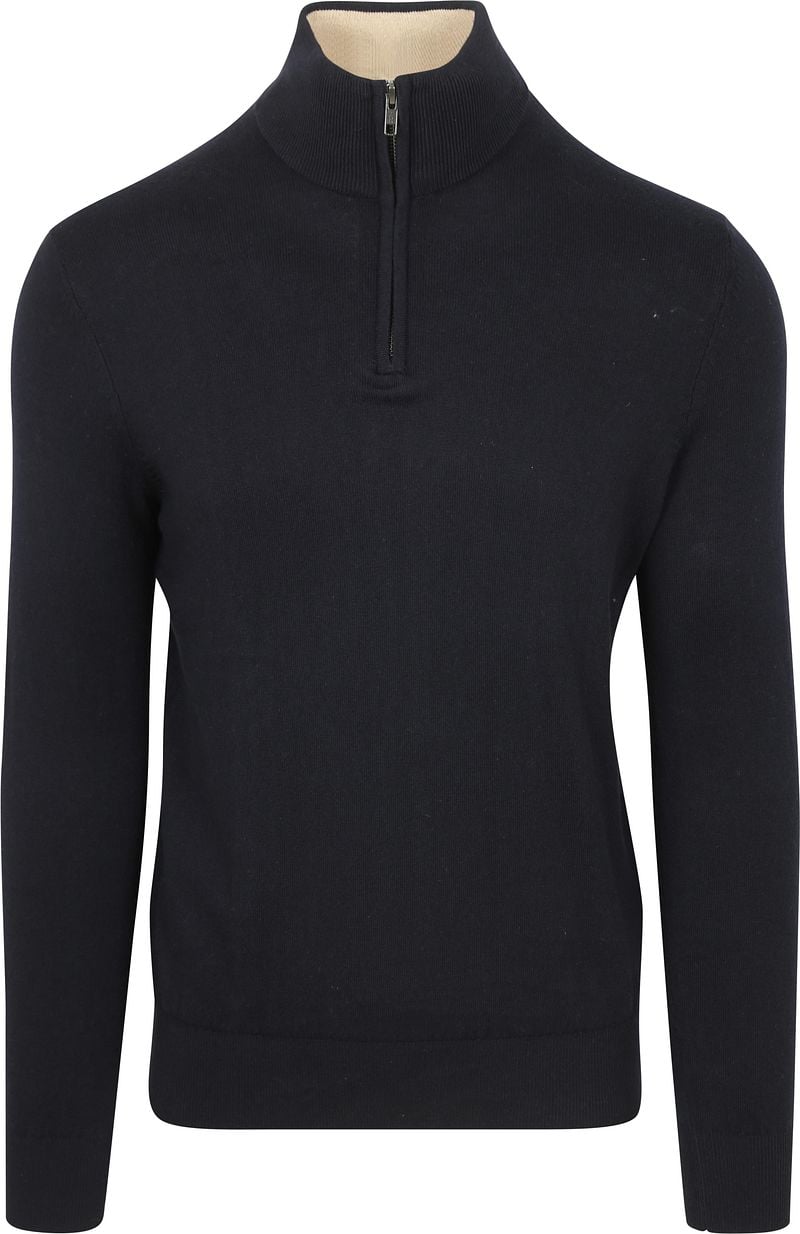 Steppin' Out Half-Zip Trui Cotton Cashmere Navy