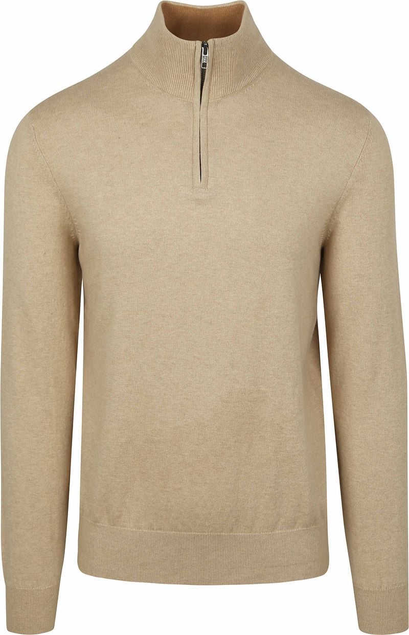 Steppin' Out Half-Zip Trui Cotton Cashmere Sand