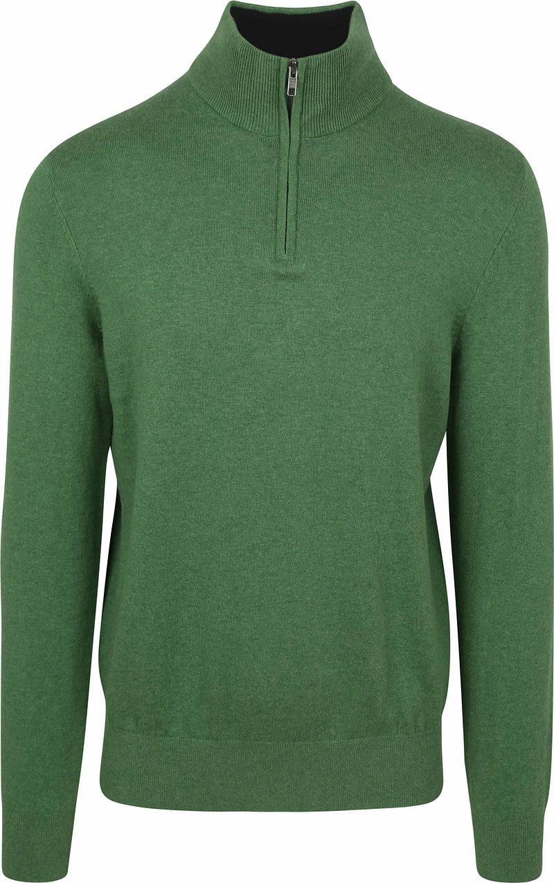 Steppin' Out Half-Zip Trui Cotton Cashmere Groen