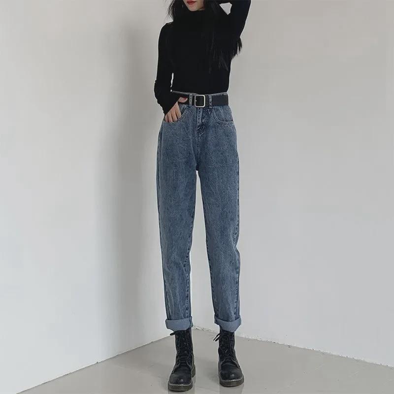 VantaGoods Herfst 2020 Dames Retro Loose-Fit Straight Jeans - Trendy Wortelstijl voor Studenten L