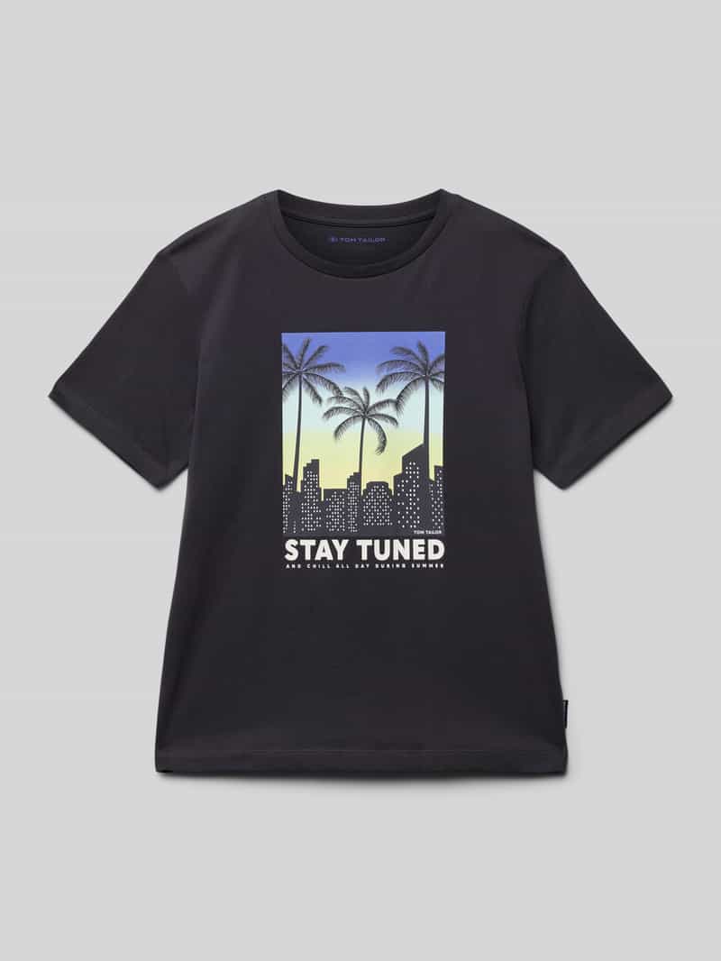 Tom Tailor Regular fit T-shirt van puur katoen
