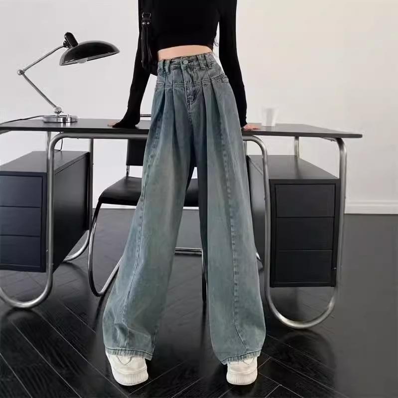 VantaGoods High-Waist Wide-Leg Jeans voor dames - Slim, Loose Fit, Herfstontwerp Large