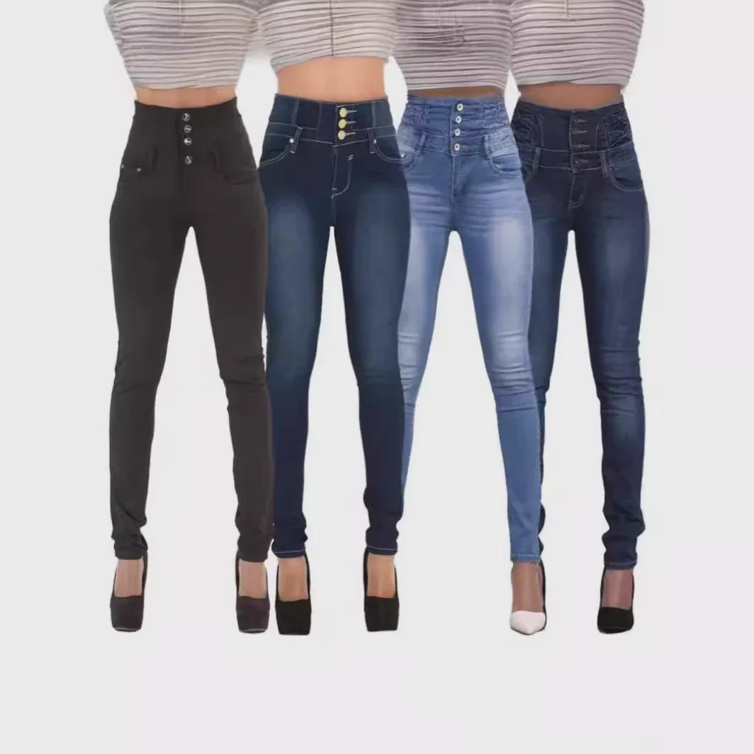 VantaGoods Hoge taille slim fit skinny jeans voor dames X-Large