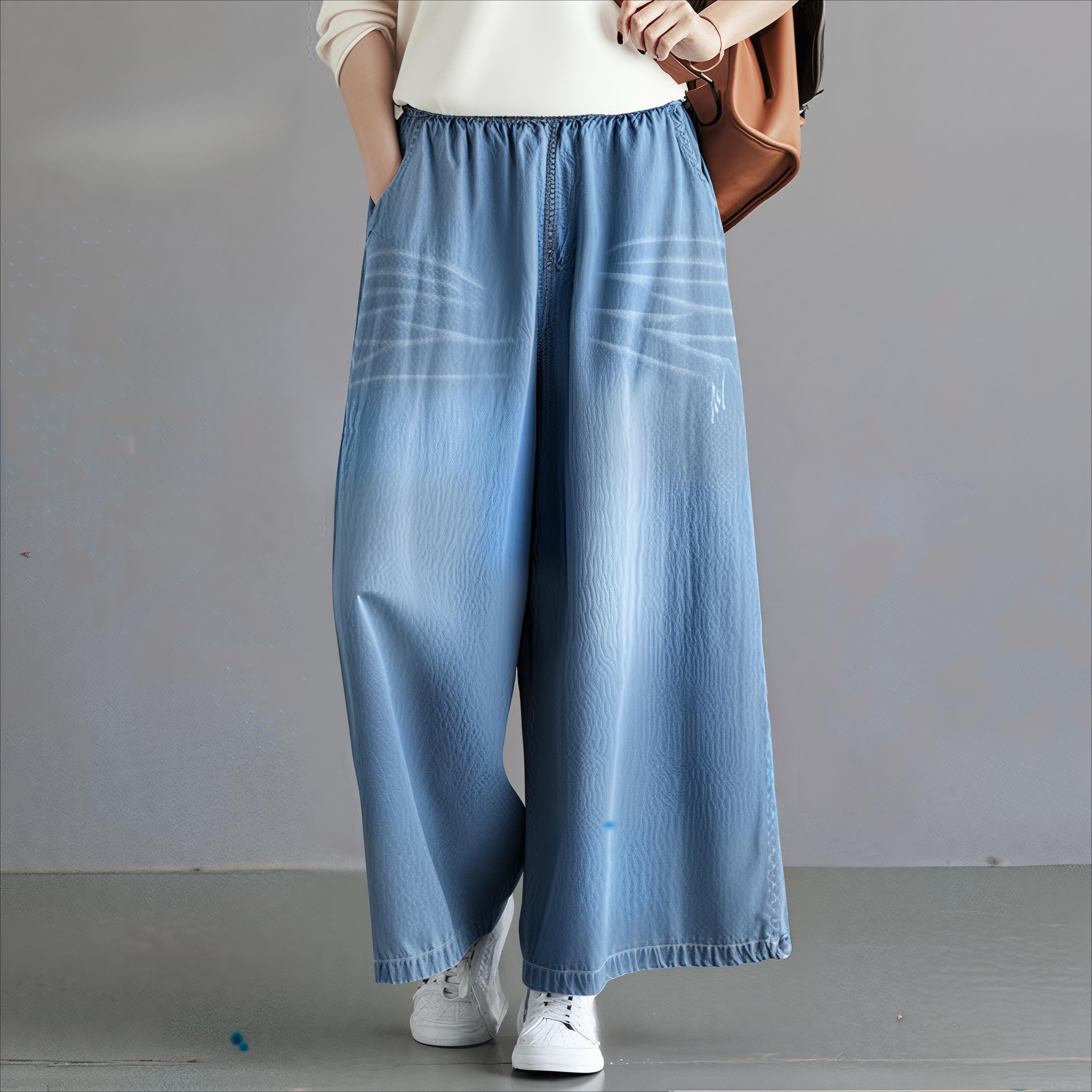 Lucky Black Cat Mom Jeans Wijde Pijpen Broek Vrouwen Broek Hoge Taille Jean Baggy Kleding Koreaanse Mode Dameskleding Streetwear Y2k Stedelijk Warm 26 blauw