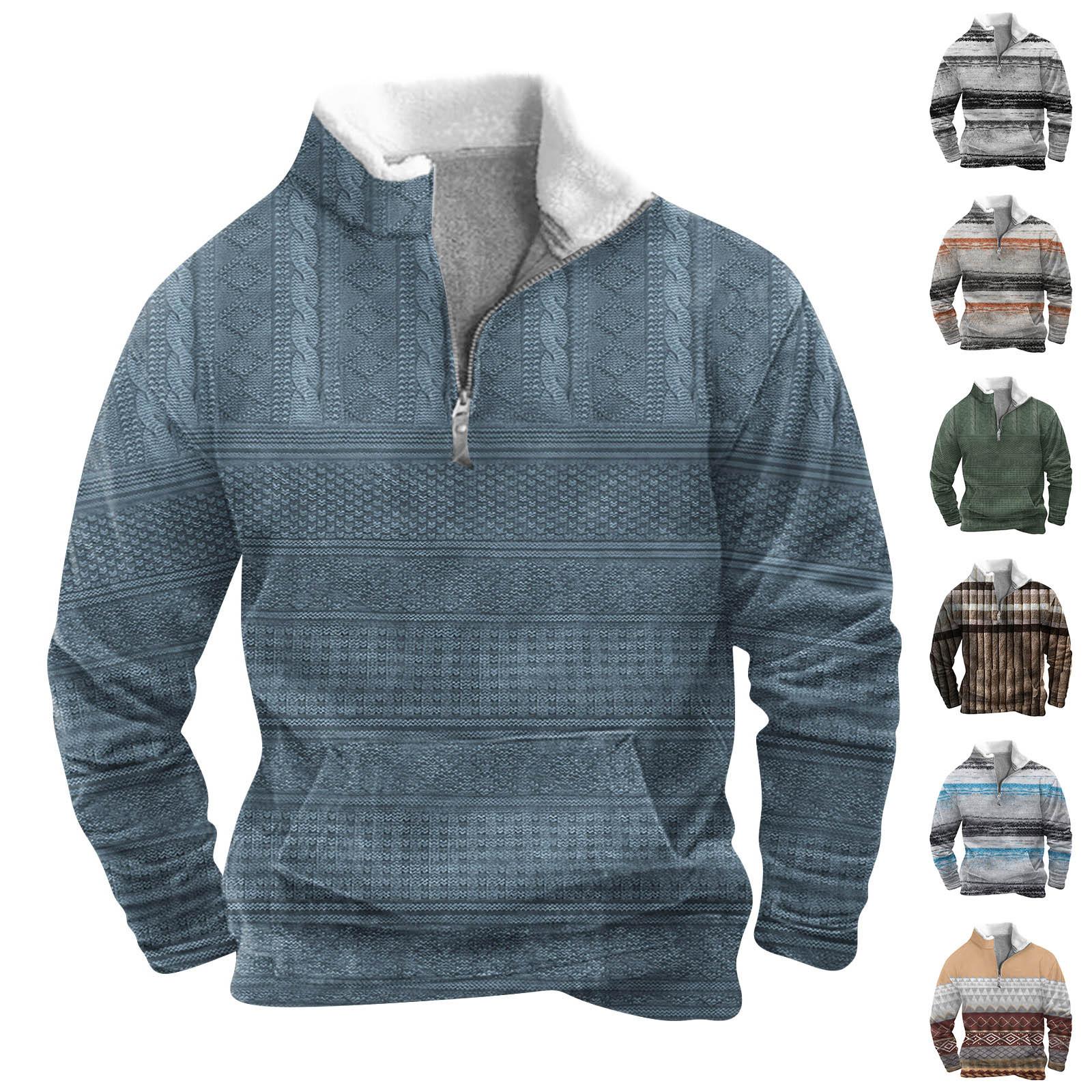 Niubiplus Lente en heren staande kraag sweatshirt is outdoor casual truien tops L legergroene kleur