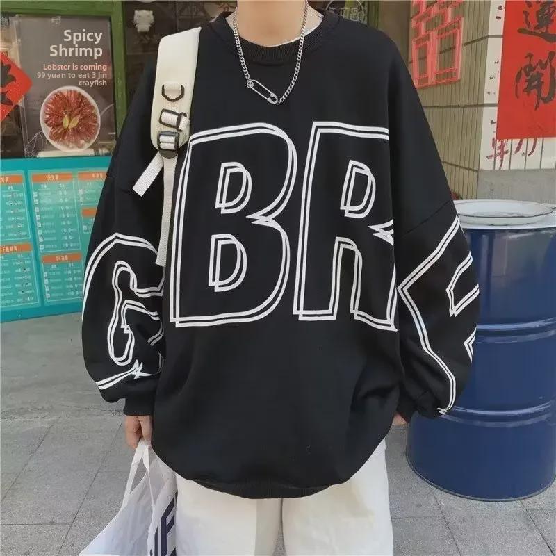 VantaGoods Trendy Street Style Hip-Hop Letter Sweatshirt voor heren - Lente/Herfst Modieus Jack 4XL zwart