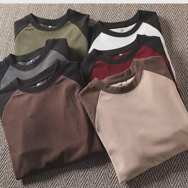 VantaGoods Heren dubbelzijdig fluwelen raglanmouw sweatshirt - Zacht, comfortabel, modieus lange mouw voor herfst/winter XL kaki