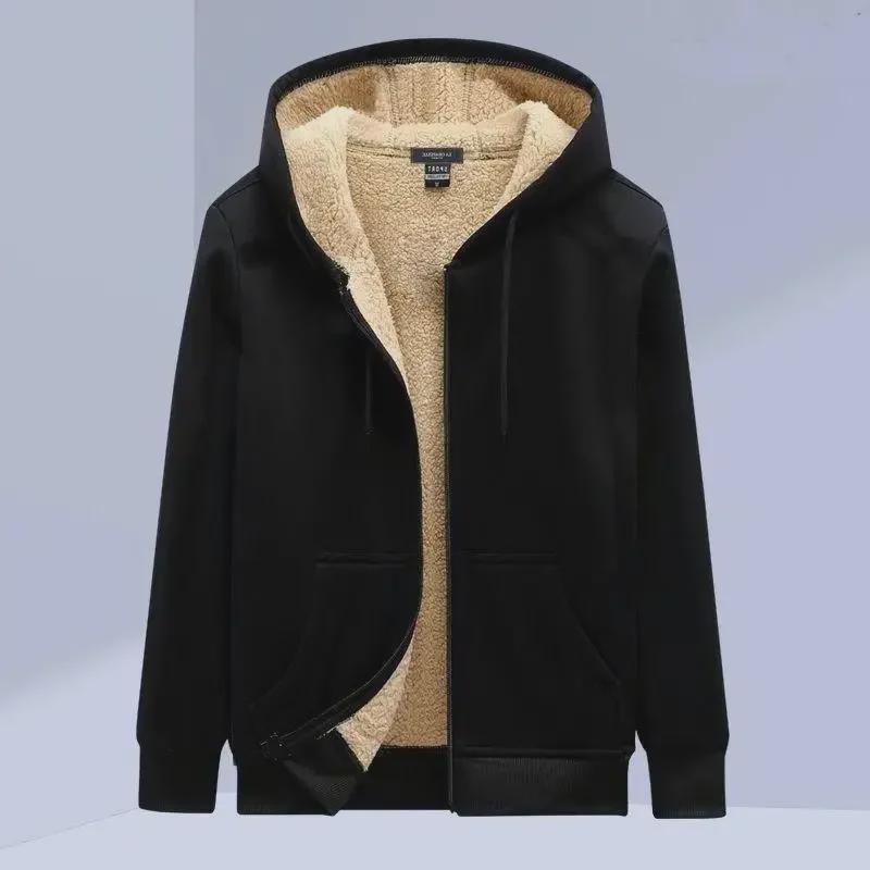 VantaGoods Heren winter lamsvacht pluche jas en losse broek set met modieuze trui top M
