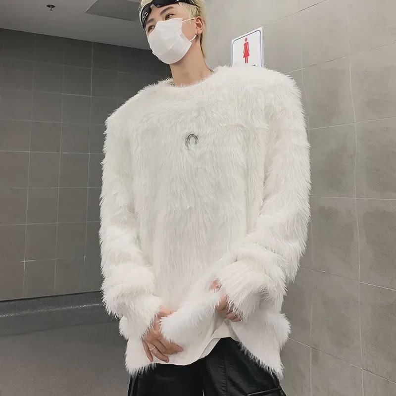 VantaGoods Unisex Trendy Koreaanse Loose-Fit Truien met Schoudervullingen voor Herfst/Winter L wit