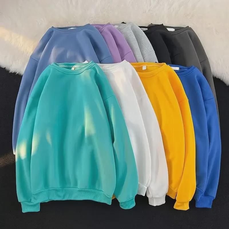 VantaGoods Jeugd Ronde Hals Plus Fluwelen Warme Pullover - Trendy Effen Kleur Casual Sweatshirt voor Mannen & Koppels (Herfst/Winter) XXL