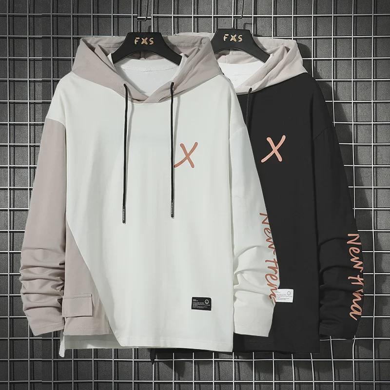 VantaGoods Trendy hoodie met capuchon en kleurvlakken voor heren voor herfst/winter XL