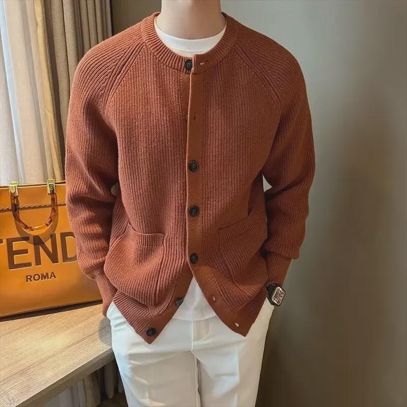 VantaGoods Heren Retro Dikke Wollen Warme Trui - Winter Casual Gebreide Cardigan Jas 2XL