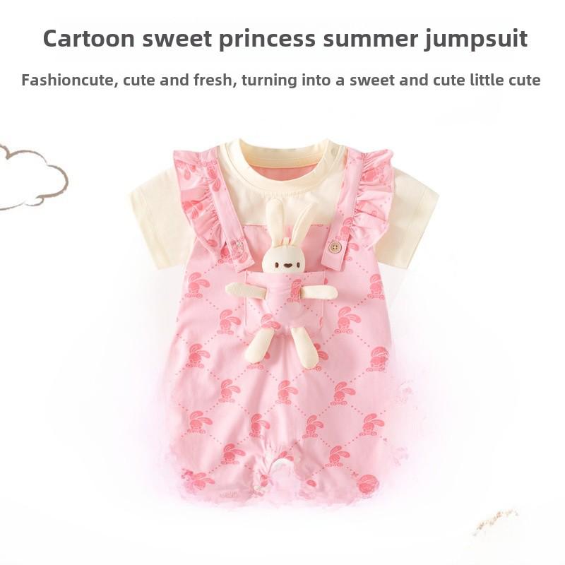 VantaGoods Kanten rompertje voor babymeisjes - Zomerrompertje voor 0-6 maanden 80 cm