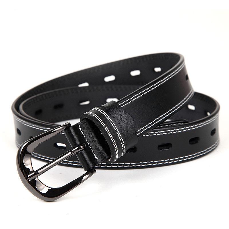 BC Clothing Holle leren leren riem mode dame Britse fijne gladde gesp leren riem jeans Cinturon Mujer koeienhuid designer riem 105cm