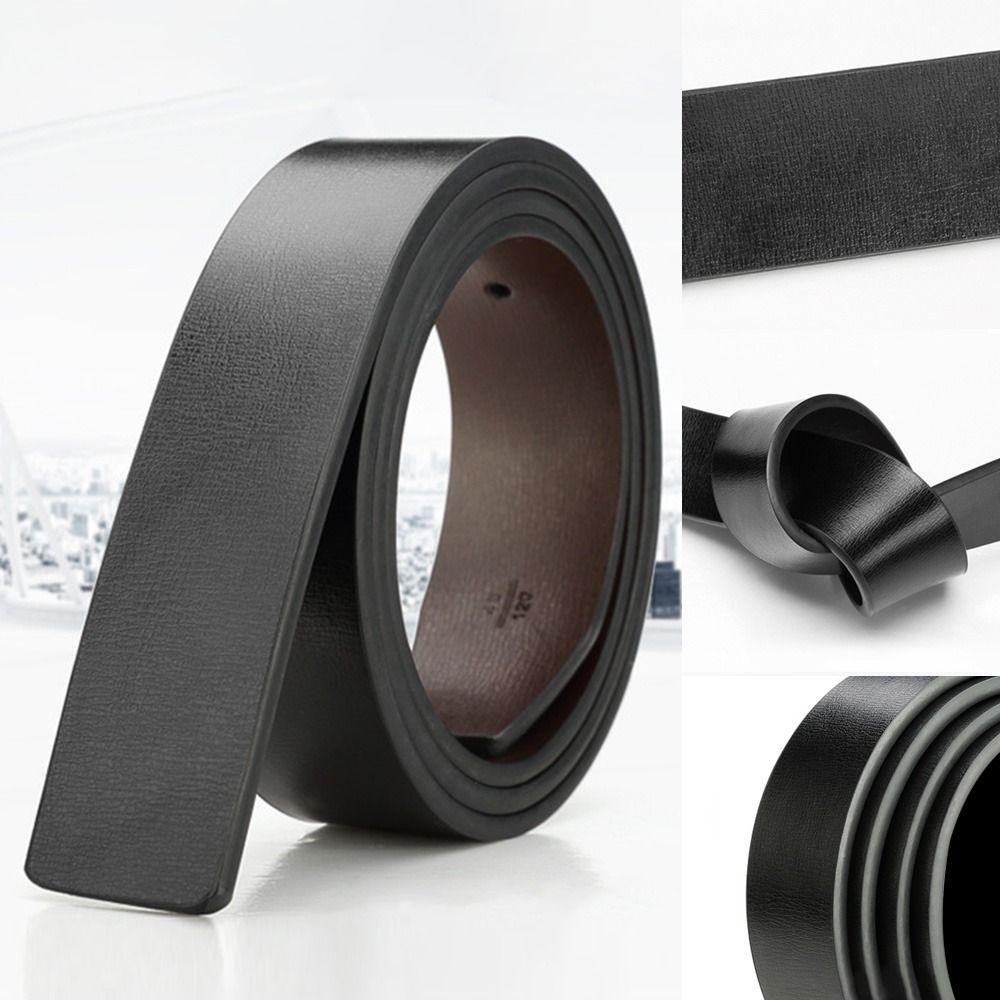 Jinyou DIY luxe merkontwerper 3,3 cm met gat Klassieke tailleband zonder gesp Gordel lederen riem 105cm