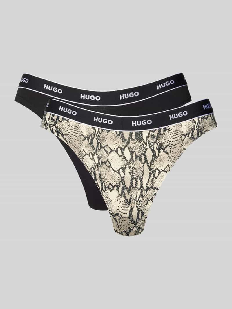 HUGO String met elastische band met label in een set van 3 stuks