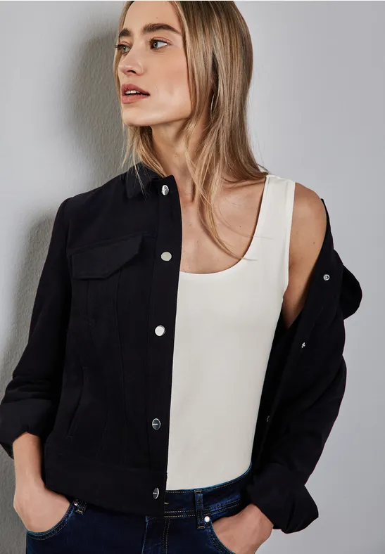 Street One Basic top in effen kleur