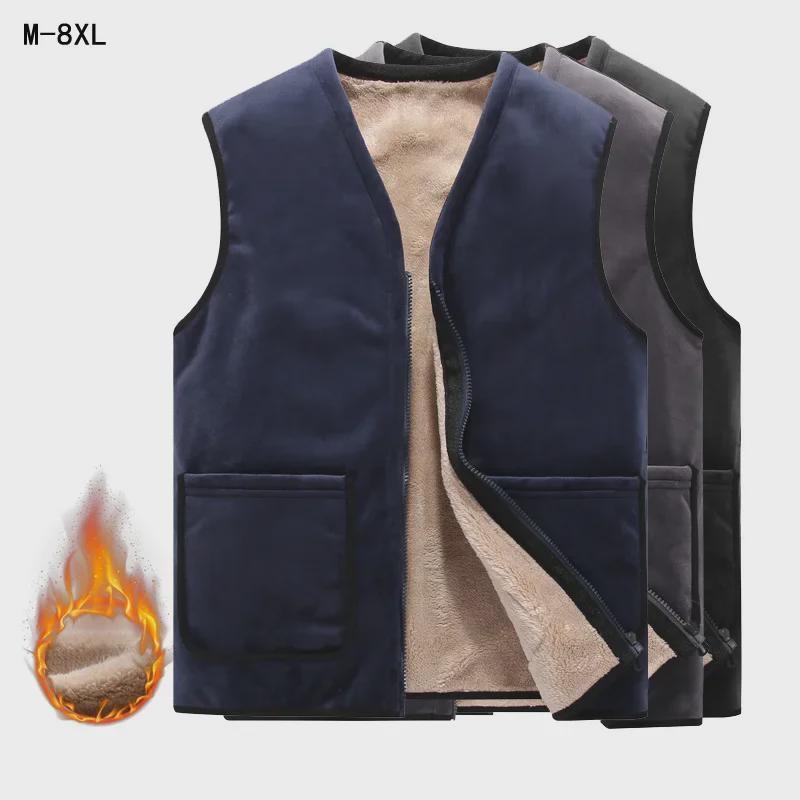 VantaGoods Heren Plus Fluwelen Grote Maat Mouwloos Vest voor Herfst/Winter Warmte en Casual Comfort XL