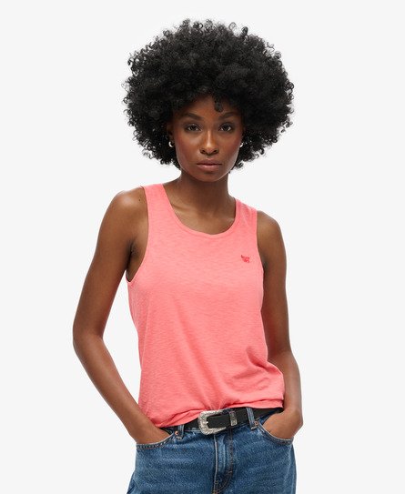 Superdry Vrouwen Tanktop met Laag Uitgesneden Ronde Hals Roze