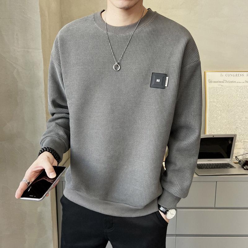 VantaGoods Herfst 2023 Heren Trendy Koreaanse Stijl Lange Mouw Wijde Pasvorm Katoenen Sweatshirt XL zwart