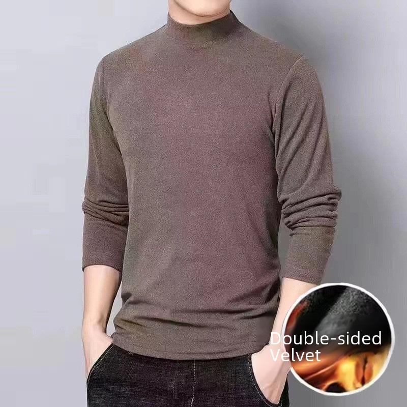 VantaGoods Heren herfst/winter lange mouwen coltrui fluwelen T-shirt - katoenen binnenlaag XL (115-135 Jin)