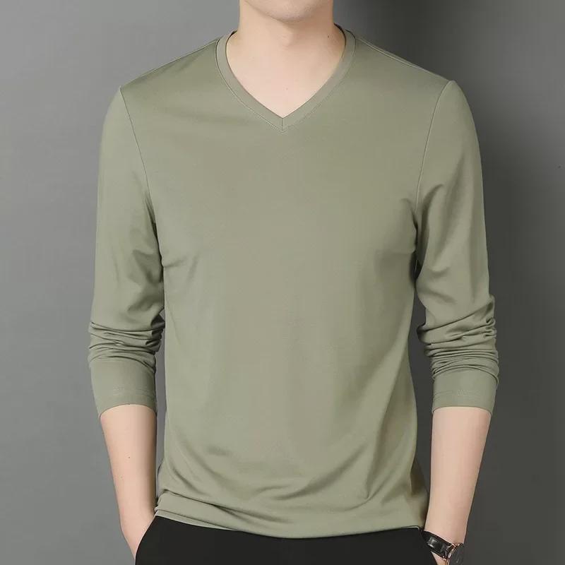 VantaGoods 2023 Heren Slim Fit V-hals T-shirt met lange mouwen voor lente en herfst M