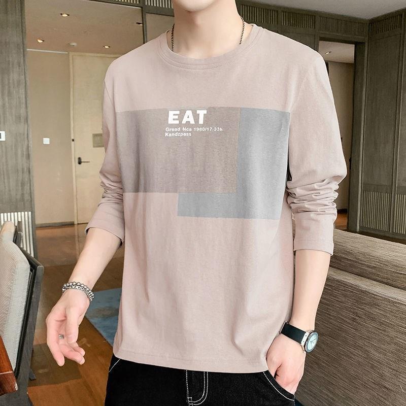 VantaGoods Heren 2021 Koreaans katoenen T-shirt met lange mouwen voor zomer en herfst L koffie