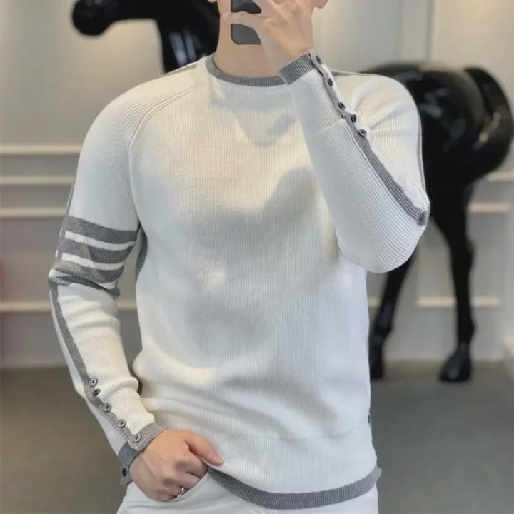 VantaGoods Veelzijdige heren wintertrui - Nieuwe stijl, casual, knap, slim-fit, trendy, warm en pluisvrij gebreid overhemd 3XL zwart