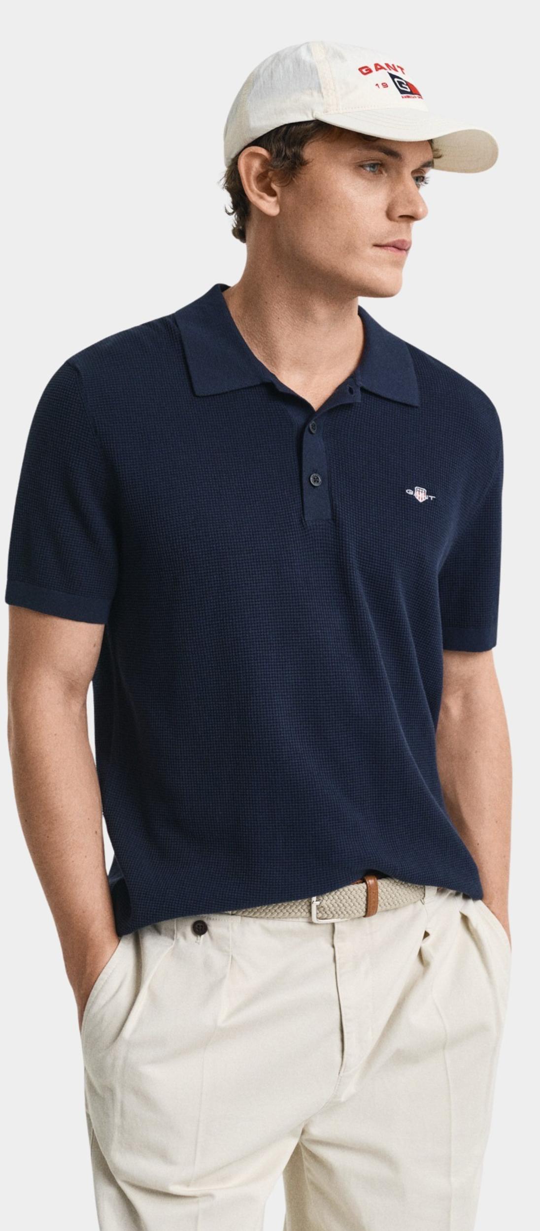 Gant Polo korte mouw micro textured cotton ss polo 8030242/433